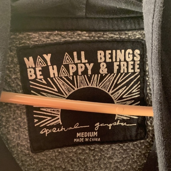 Spiritual Gangster Black Hoodie with Gold Lettering - Picture 2 of 6